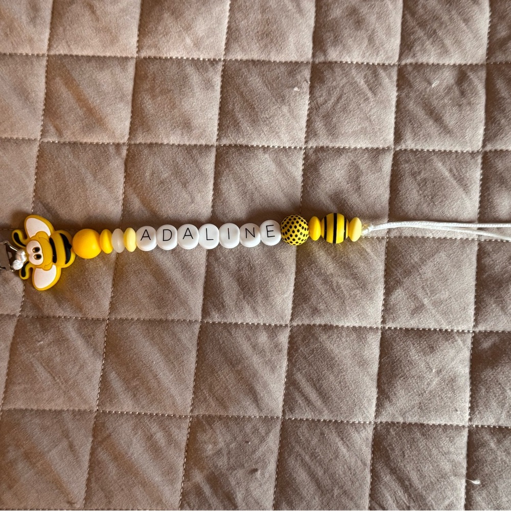 Personalized Silicone Bead  Pacifier Clips